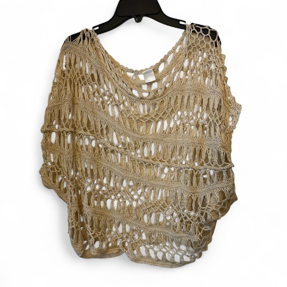 Venus Crochet Beige Women’s Crop Top Size Medium - Picture 1 of 3